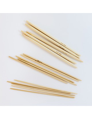 Agujas de doble punta de bambú